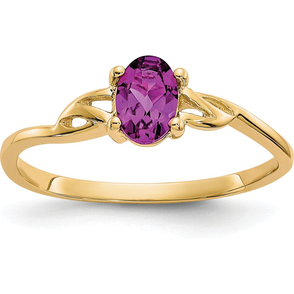 14K Yellow Gold Oval Rhodolite Garnet Ring with Open-Twist Band - 0.57 Carat Natural Gemstone by Oro Pregiato