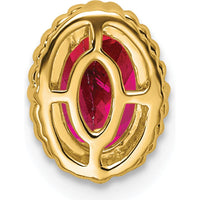14K Yellow Gold Oval Ruby Pendant with Beaded Edge - 0.6 Carat Total Ruby Weight by Lumare Gioia