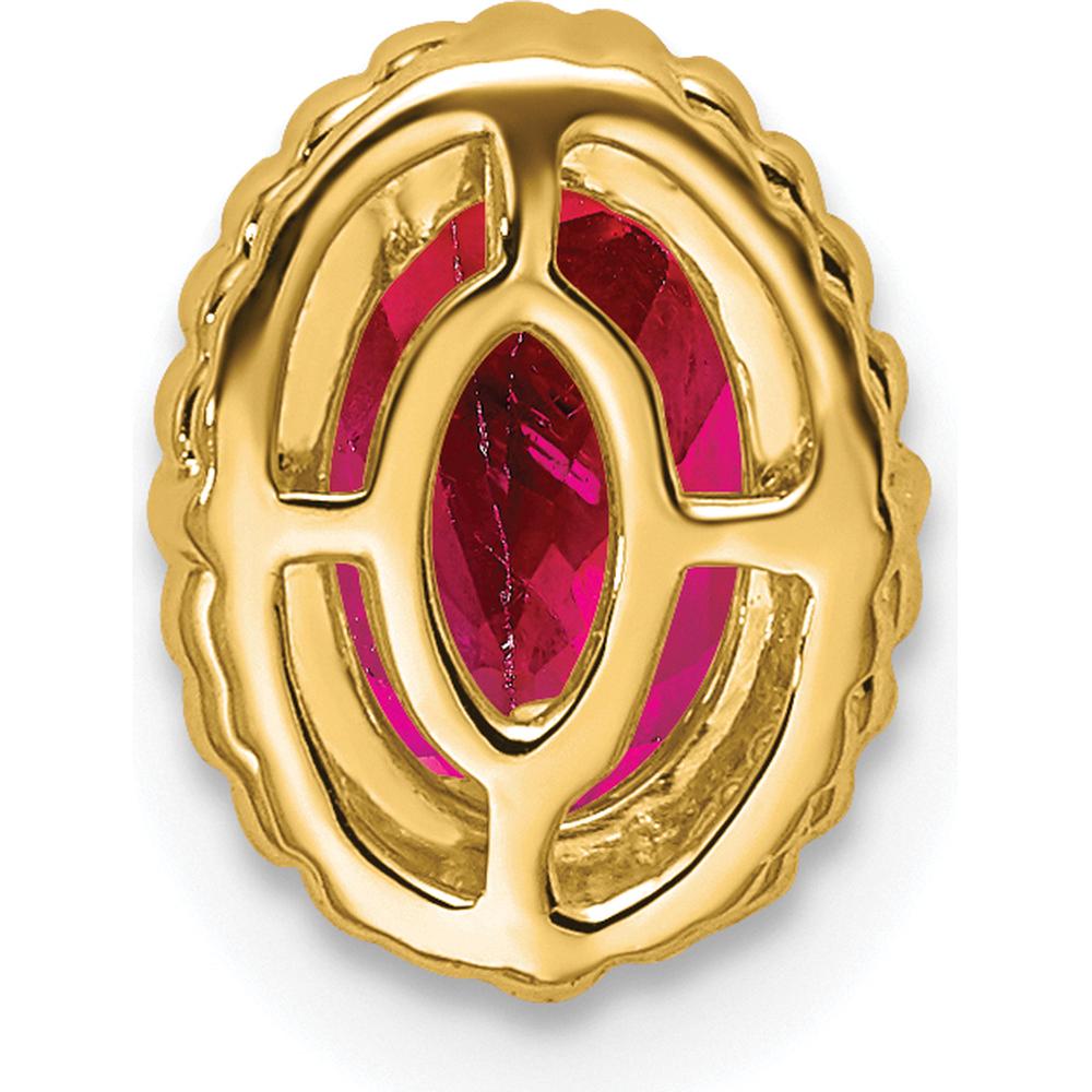 14K Yellow Gold Oval Ruby Pendant with Beaded Edge - 0.6 Carat Total Ruby Weight by Lumare Gioia