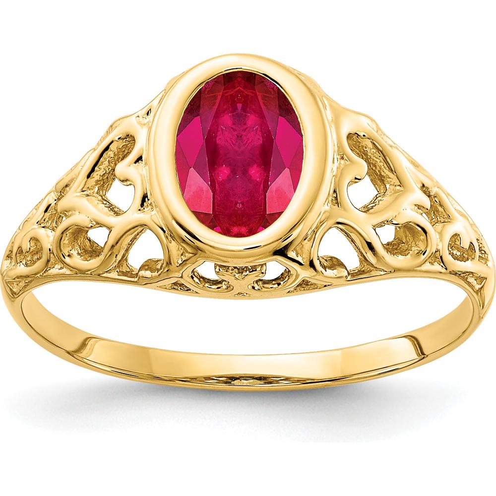 14K Yellow Gold Oval Ruby Ring - 1.1 Carat Total Ruby Weight by Monteluci Fine Jewelry