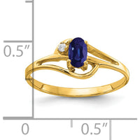 14K Yellow Gold Oval Sapphire and Diamond Ring - 0.35 Carat Sapphire, 0.012 Carat Diamond by Monteluci Fine Jewelry