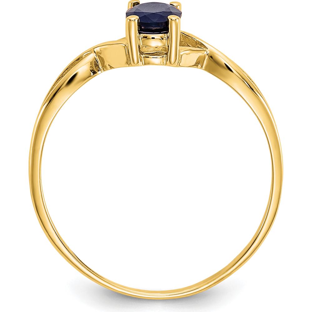 14K Yellow Gold Oval Sapphire Birthstone Ring - 0.68 Carat Sapphire by Oro Pregiato