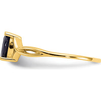 14K Yellow Gold Oval Sapphire Birthstone Ring - 0.68 Carat Sapphire by Oro Pregiato