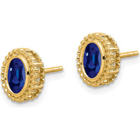 14K Yellow Gold Oval Sapphire Post Earrings - 0.25 Carat Total Sapphire Weight by Monteluci Fine Jewelry