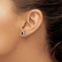 14K Yellow Gold Oval Sapphire Post Earrings - 0.25 Carat Total Sapphire Weight by Monteluci Fine Jewelry
