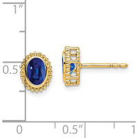 14K Yellow Gold Oval Sapphire Post Earrings - 0.25 Carat Total Sapphire Weight by Monteluci Fine Jewelry