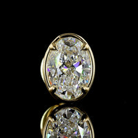 14K Yellow Gold Oval Shape Diamond Stud Earrings with Bezel and Prong Setting - 1.05 Carats Total Diamond Weight (E-F Color, VS Clarity, Lab Grown) - Covaloro Fine Jewelry