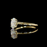 14K Yellow Gold Oval Solitaire Ring with 1.07 Carat D VVS2 Lab-Grown Diamond - IGI Certified - Covaloro Fine Jewelry