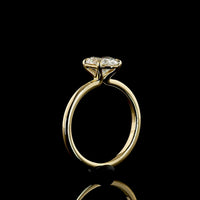 14K Yellow Gold Oval Solitaire Ring with 1.52 Carat Lab-Grown D VVS2 Diamond in Four-Prong Setting - IGI Certified - Covaloro Fine Jewelry