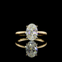 14K Yellow Gold Oval Solitaire Ring with 2.08 Carat D VVS2 Lab Diamond - IGI Certified - Covaloro Fine Jewelry