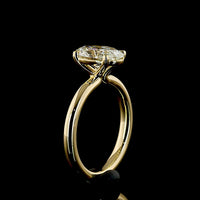 14K Yellow Gold Oval Solitaire Ring with 2.08 Carat D VVS2 Lab Diamond - IGI Certified - Covaloro Fine Jewelry