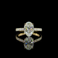 14K Yellow Gold Oval Solitaire Ring with 2.51 Carat Lab Diamond Center and 0.73 Carat Diamond Shank - IGI Certified E VS1 - Total 3.24 Carats - Covaloro Fine Jewelry