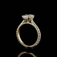 14K Yellow Gold Oval Solitaire Ring with 2.51 Carat Lab Diamond Center and 0.73 Carat Diamond Shank - IGI Certified E VS1 - Total 3.24 Carats - Covaloro Fine Jewelry