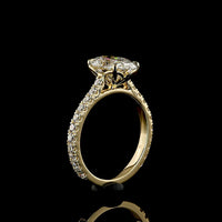 14K Yellow Gold Oval Solitaire Ring with 2.51 Carat Lab Diamond Center and 0.73 Carat Diamond Shank - IGI Certified E VS1 - Total 3.24 Carats - Covaloro Fine Jewelry