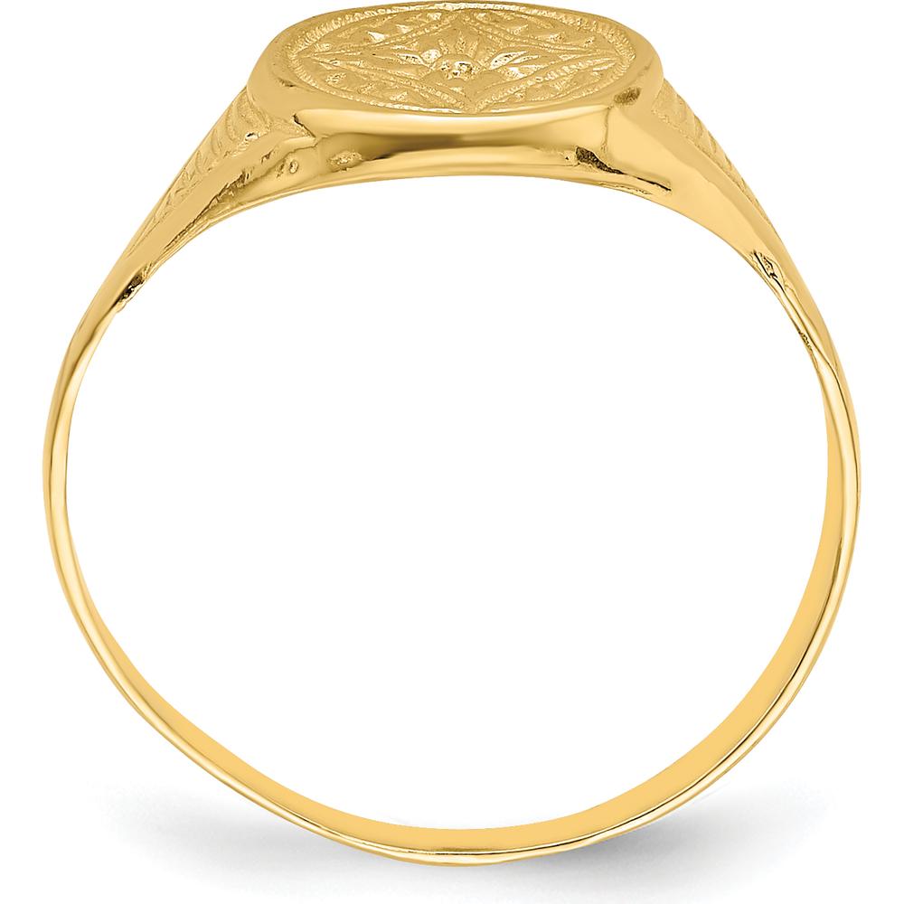 14K Yellow Gold Oval Star Diamond Center Baby Ring by 0