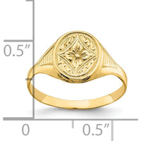14K Yellow Gold Oval Star Diamond Center Baby Ring by 0