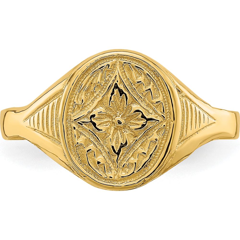 14K Yellow Gold Oval Star Diamond Center Baby Ring by 0