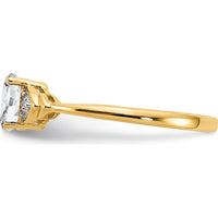 14K Yellow Gold Oval White Topaz and Round Diamond Ring - 0.55 Carat Topaz Weight, 0.01 Carat Diamond Total Weight by Oro Pregiato