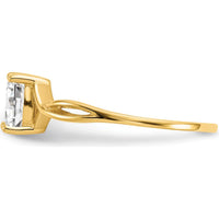 14K Yellow Gold Oval White Topaz Birthstone Ring - 0.55 Carat Total Weight by Oro Pregiato