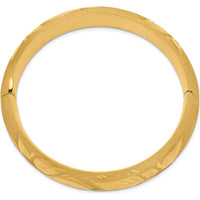 14K Yellow Gold Oversized Florentine Engraved Hinged Bangle Bracelet - 17mm Width by Oro Pregiato