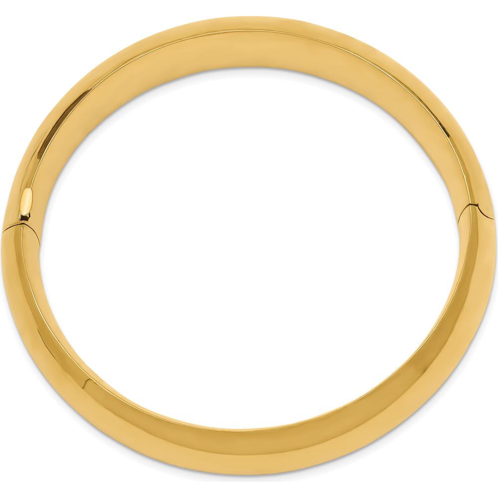 14K Yellow Gold Oversized High Polished Hinged Oval Bangle Bracelet - 17mm Width by Oro Pregiato