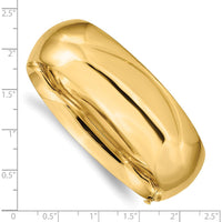 14K Yellow Gold Oversized High Polished Hinged Oval Bangle Bracelet - 20mm Width by Oro Pregiato
