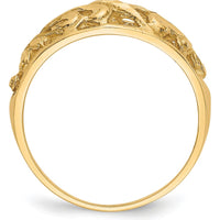 14K Yellow Gold Paisley Diamond-Cut Domed Fashion Ring by Oro Pregiato