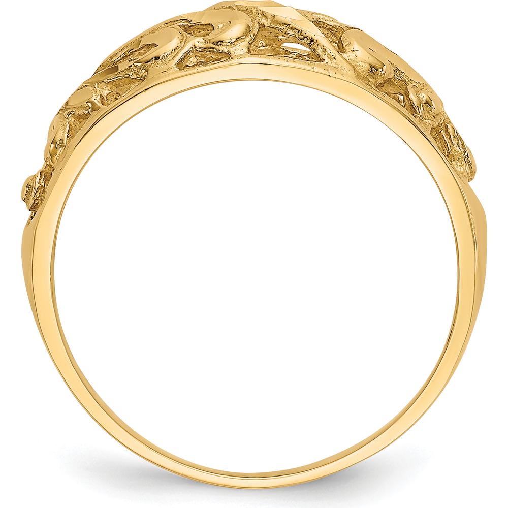 14K Yellow Gold Paisley Diamond-Cut Domed Fashion Ring by Oro Pregiato