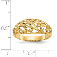 14K Yellow Gold Paisley Diamond-Cut Domed Fashion Ring by Oro Pregiato