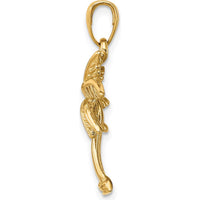 14K Yellow Gold Palm Tree Pendant - 26.5mm x 17mm by Oro Pregiato