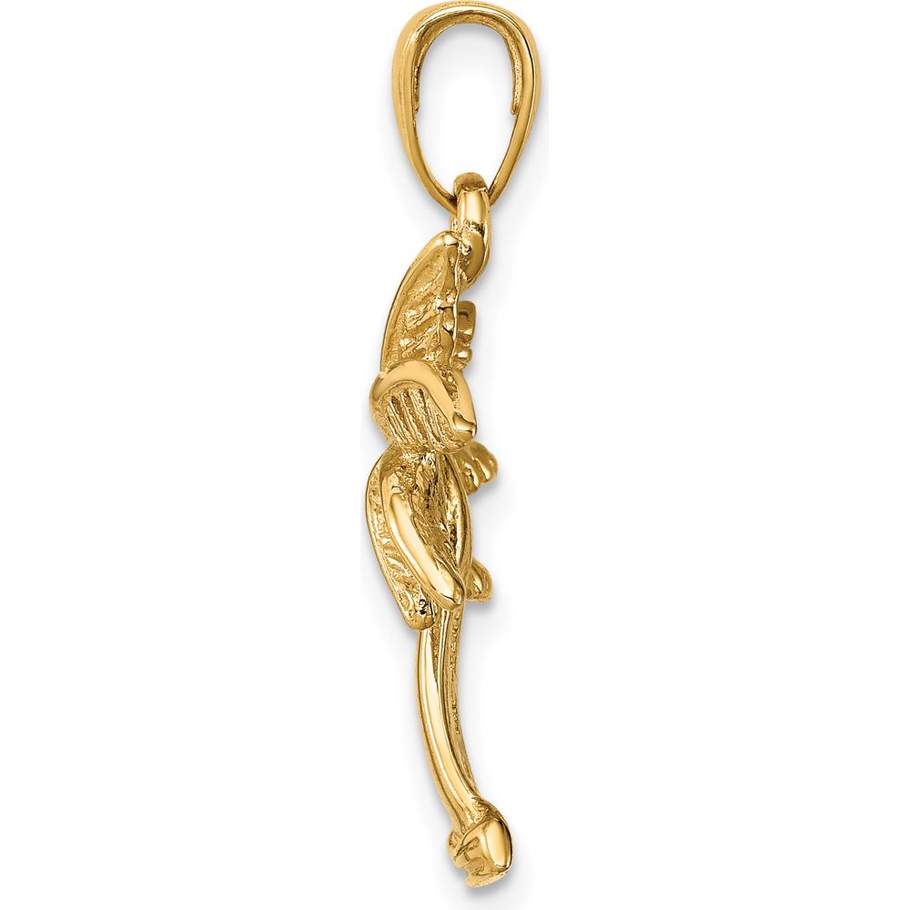 14K Yellow Gold Palm Tree Pendant - 26.5mm x 17mm by Oro Pregiato