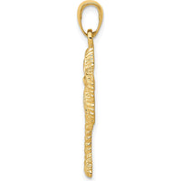 14K Yellow Gold Palm Tree Pendant - Tropical Inspired Design by Oro Pregiato