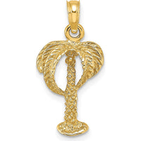14K Yellow Gold Palm Tree with Coconuts Pendant - Tropical Charm by Oro Pregiato