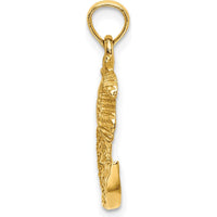 14K Yellow Gold Palm Trees on Island Pendant Charm by Oro Pregiato