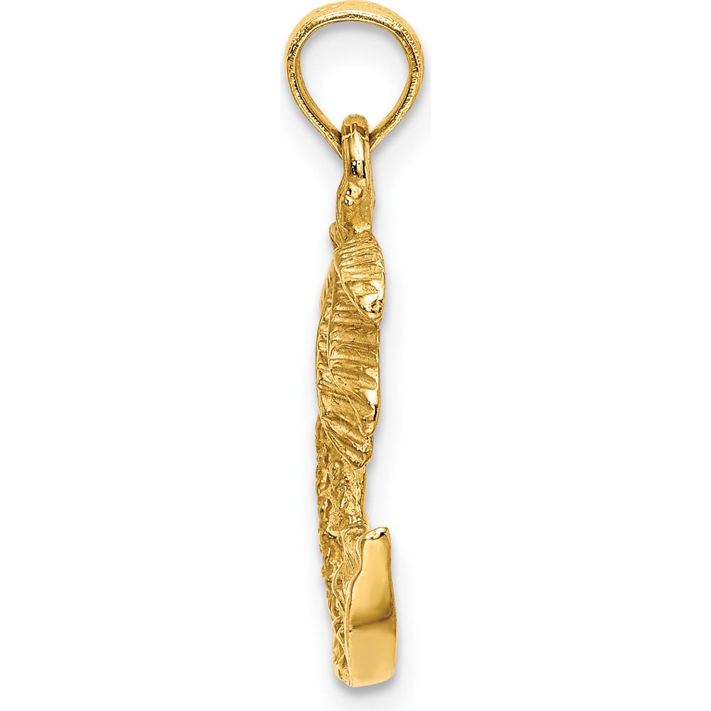 14K Yellow Gold Palm Trees on Island Pendant Charm by Oro Pregiato