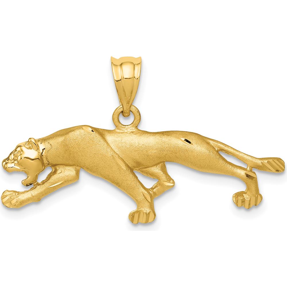 14K Yellow Gold Panther Pendant - Bold Animal-Themed Jewelry by Oro Pregiato