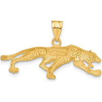 14K Yellow Gold Panther Pendant - Bold Animal-Themed Jewelry by Oro Pregiato