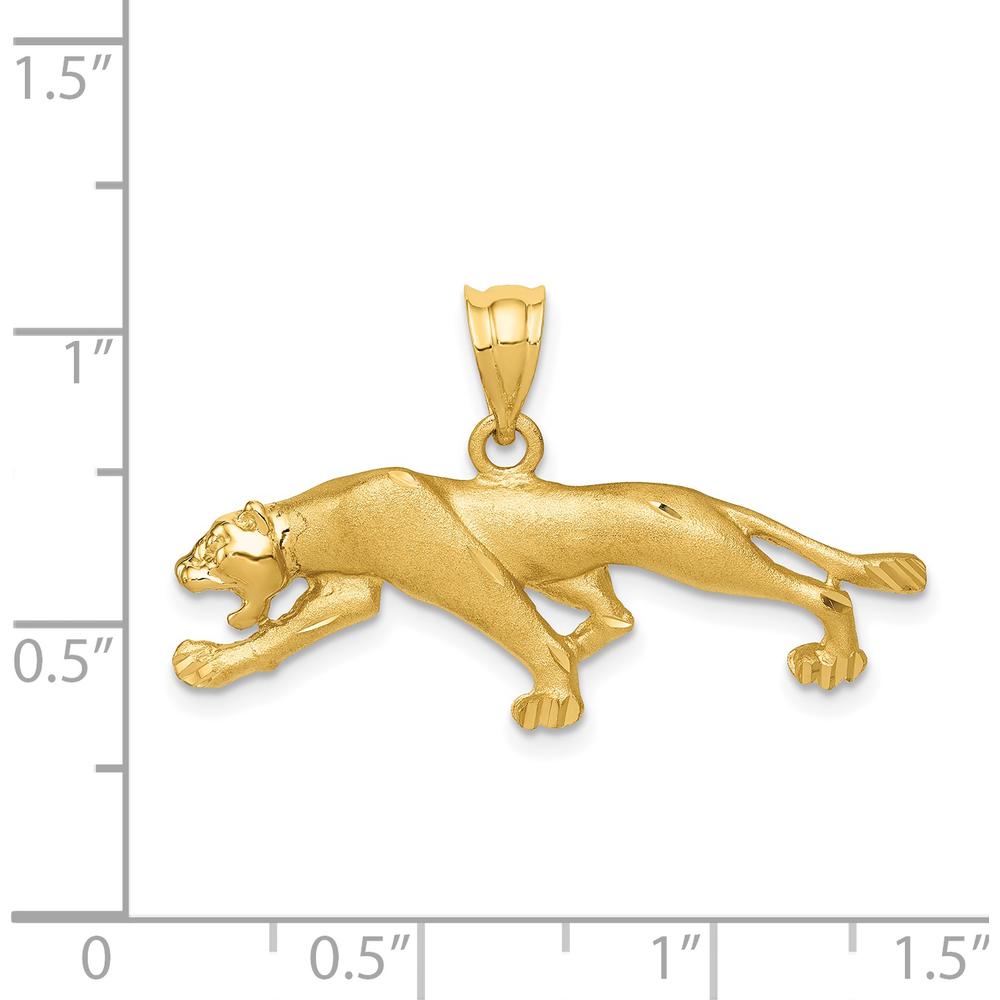 14K Yellow Gold Panther Pendant - Bold Animal-Themed Jewelry by Oro Pregiato