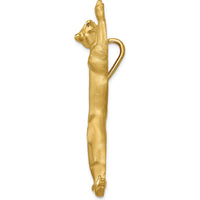 14K Yellow Gold Panther Pendant with Satin and Polished Finish - Fits 2mm & 4mm Omega Chains by Oro Pregiato