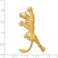 14K Yellow Gold Panther Pendant with Satin and Polished Finish - Fits 2mm & 4mm Omega Chains by Oro Pregiato