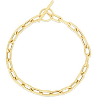 14K Yellow Gold Paperclip Toggle Link Chain Necklace - 18.5" Length by Orozza Fine Jewelry
