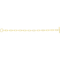 14K Yellow Gold Paperclip Toggle Link Chain Necklace - 18.5" Length by Orozza Fine Jewelry