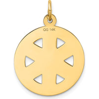 14K Yellow Gold Paramedic Medical Pendant with Caduceus Symbol - Polished Finish by Oro Pregiato