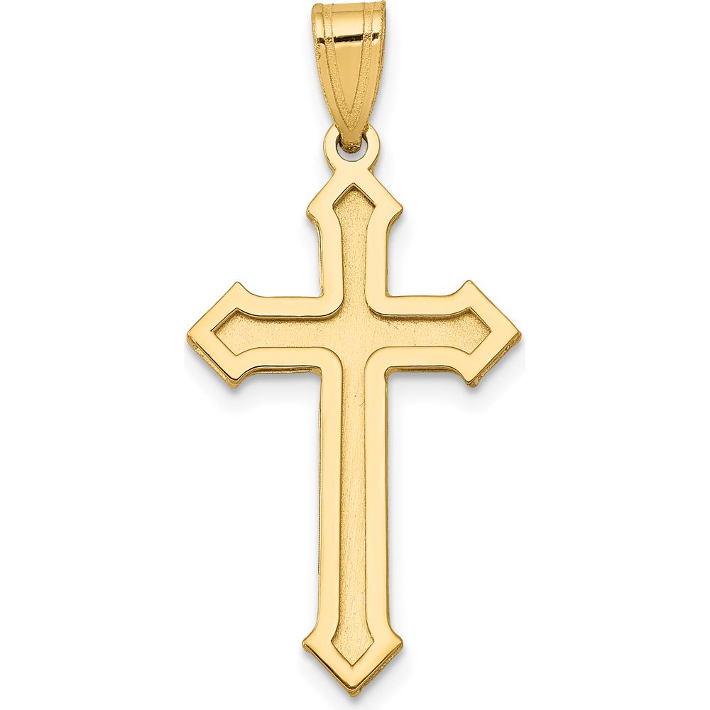 14K Yellow Gold Passion Cross Pendant - 30mm x 15mm by Oro Pregiato