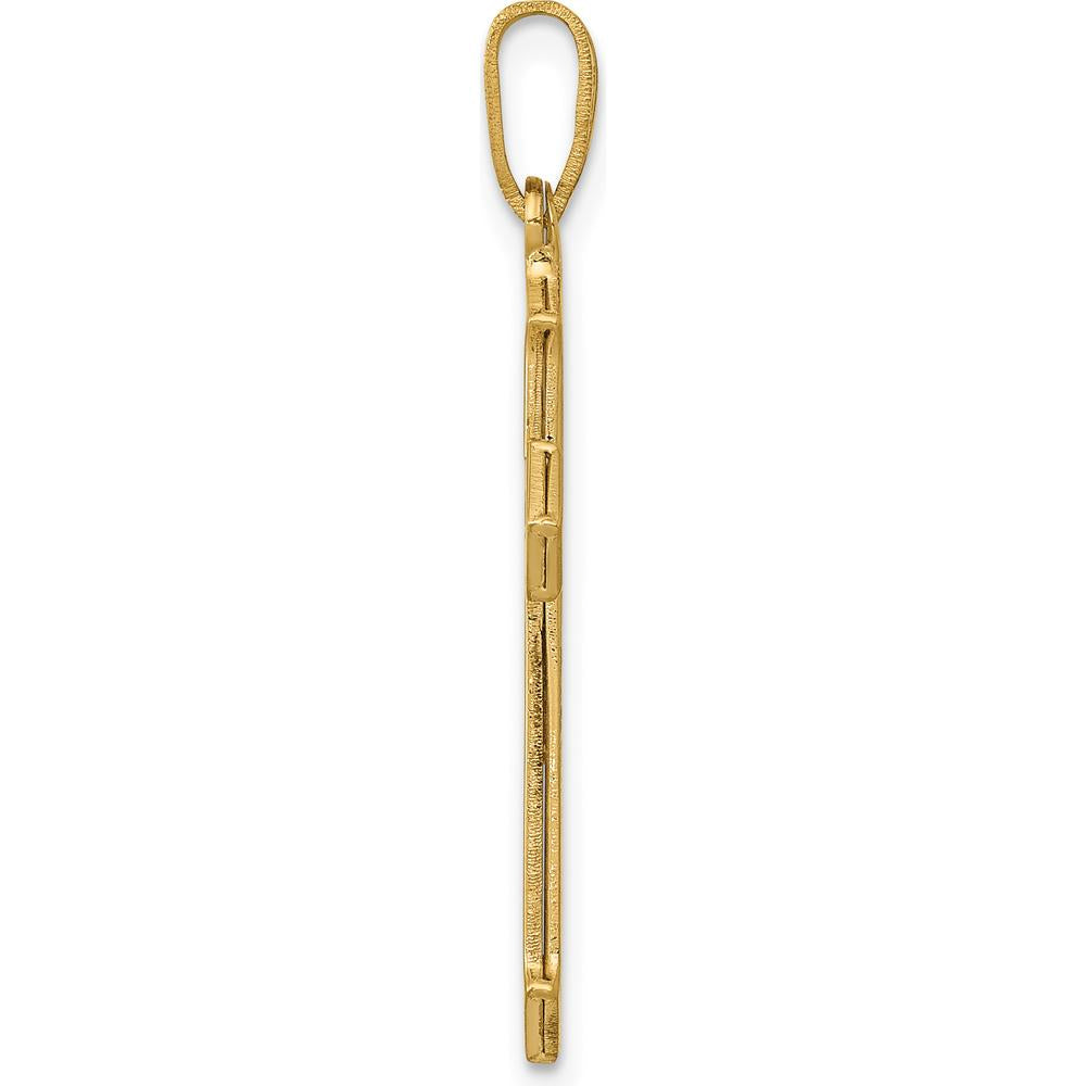 14K Yellow Gold Passion Cross Pendant - 30mm x 15mm by Oro Pregiato