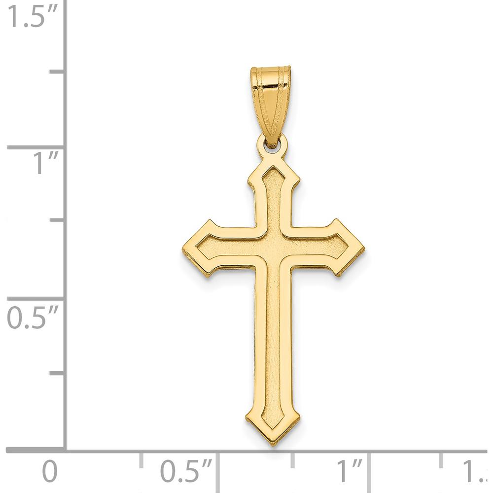 14K Yellow Gold Passion Cross Pendant - 30mm x 15mm by Oro Pregiato