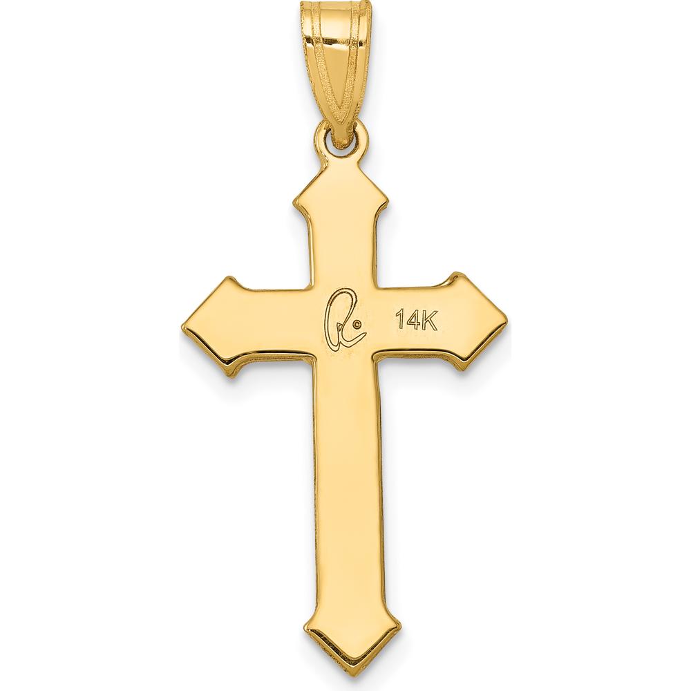 14K Yellow Gold Passion Cross Pendant - 30mm x 15mm by Oro Pregiato