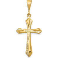 14K Yellow Gold Passion Cross Pendant - 38mm Length, 16mm Width by Oro Pregiato