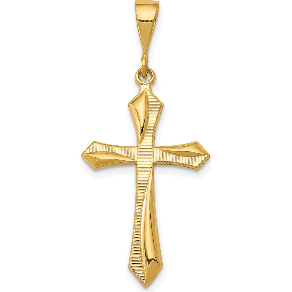 14K Yellow Gold Passion Cross Pendant - 38mm Length, 16mm Width by Oro Pregiato
