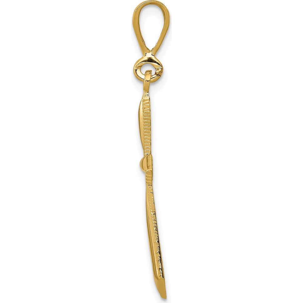 14K Yellow Gold Passion Cross Pendant - 38mm Length, 16mm Width by Oro Pregiato